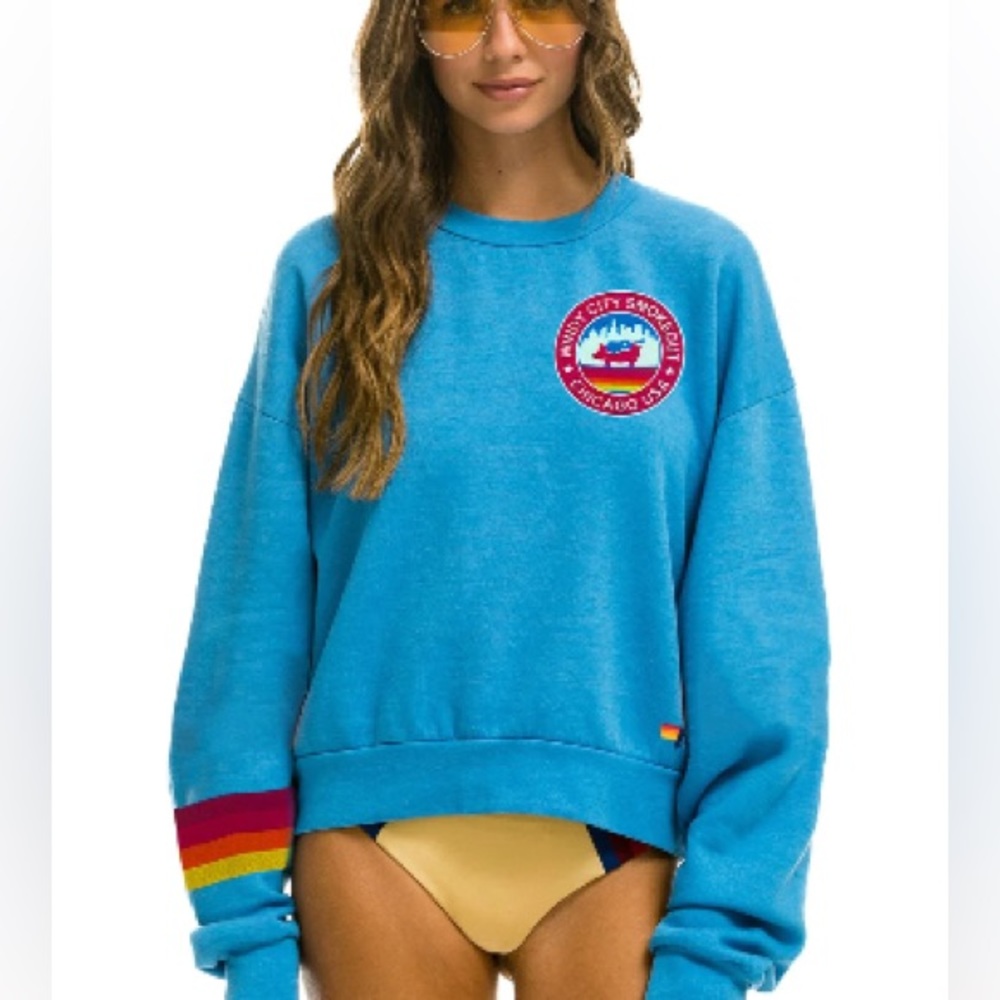 NWT RARE Aviator Nation Windy City Smokeout 2023 Relaxed Unisex Crew Sweatshirt